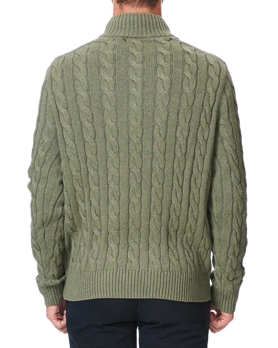 Herr | Tröjor | Polo Ralph Lauren | Cotton Cable Half Zip Green