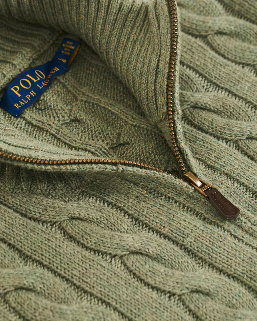 Herr | Tröjor | Polo Ralph Lauren | Cotton Cable Half Zip Green