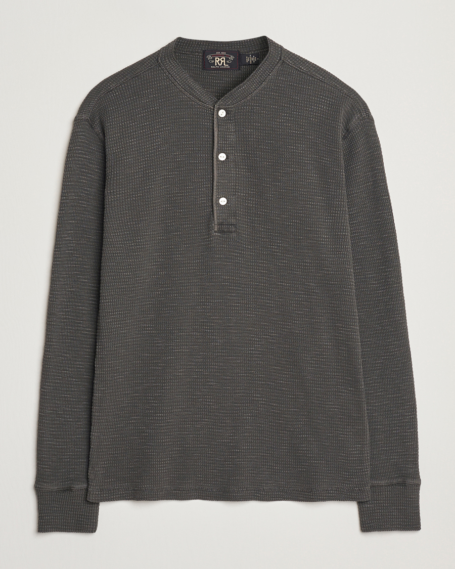 Herr | Tröjor | RRL | Long Sleeve Henley Faded Black