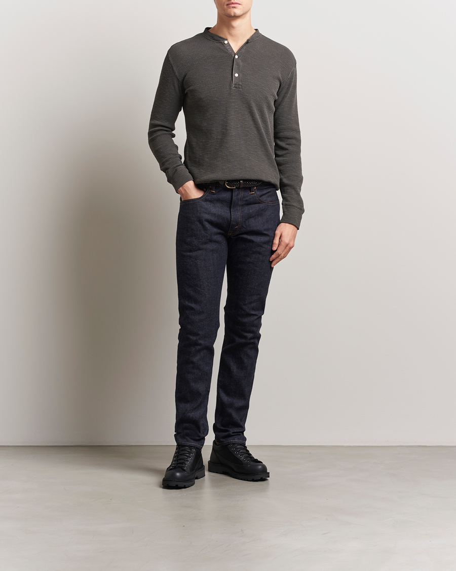 Herr | Tröjor | RRL | Long Sleeve Henley Faded Black