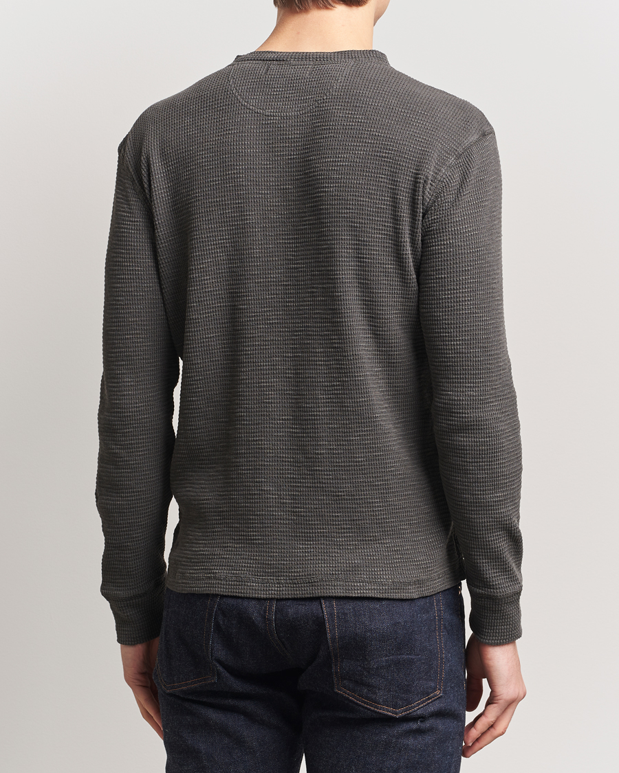 Herr | Tröjor | RRL | Long Sleeve Henley Faded Black