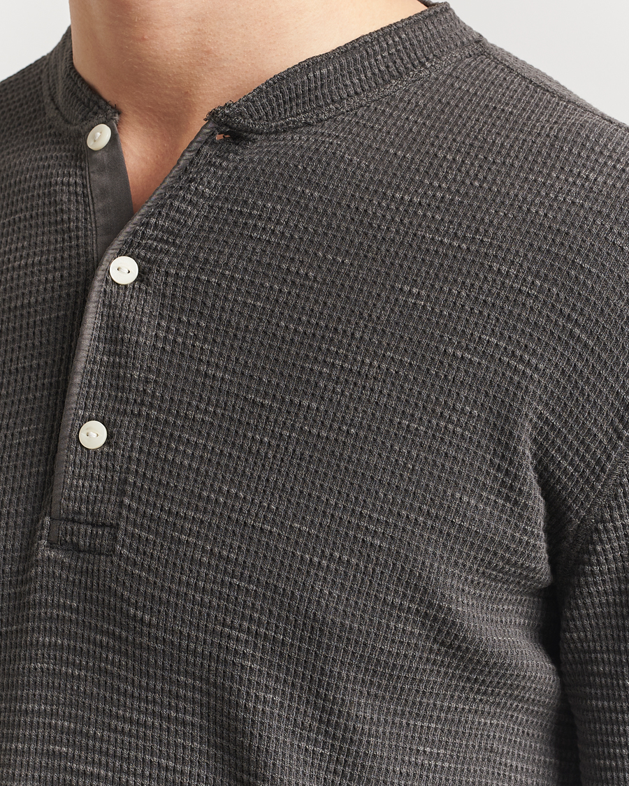 Herr | Tröjor | RRL | Long Sleeve Henley Faded Black
