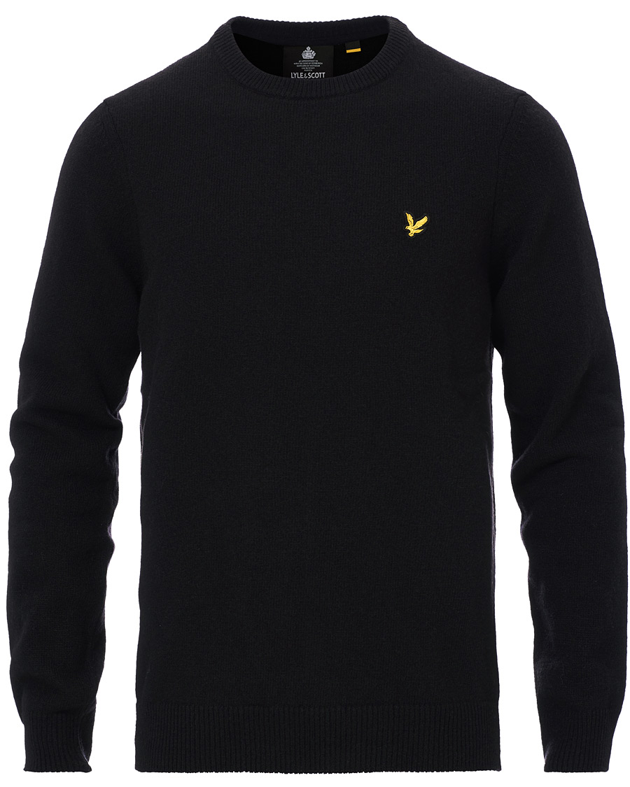 Herr | Tröjor | Lyle & Scott | Lambswool Crew Neck Pullover Black