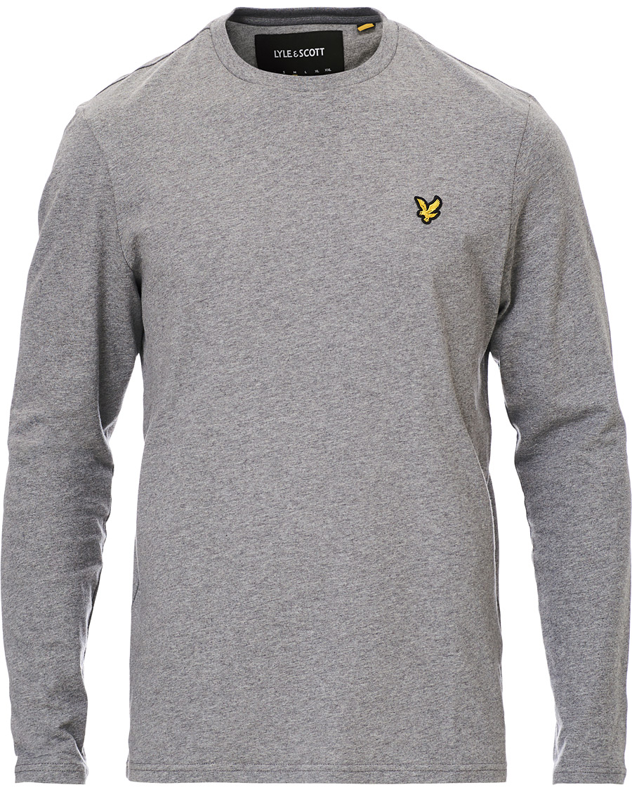 Herr | T-Shirts | Lyle & Scott | Long Sleeve Crew Neck Tee Mid Grey Marl