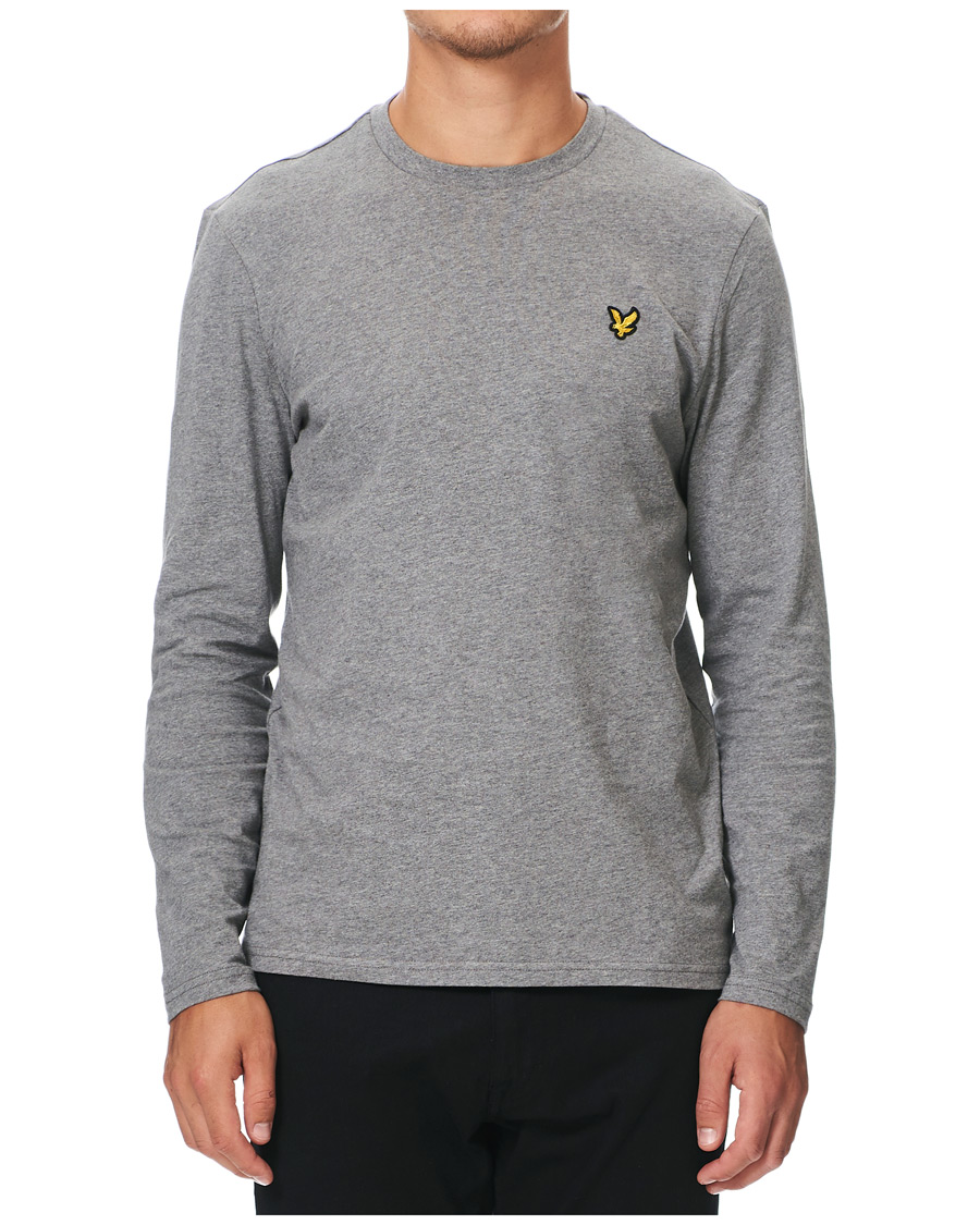 Herr | T-Shirts | Lyle & Scott | Long Sleeve Crew Neck Tee Mid Grey Marl