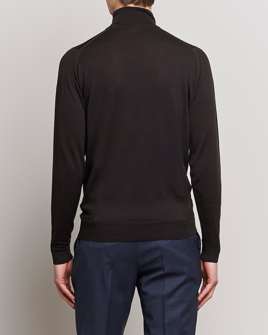 Herr | Tröjor | John Smedley | Cherwell Extra Fine Merino Rollneck Dark Cocoa