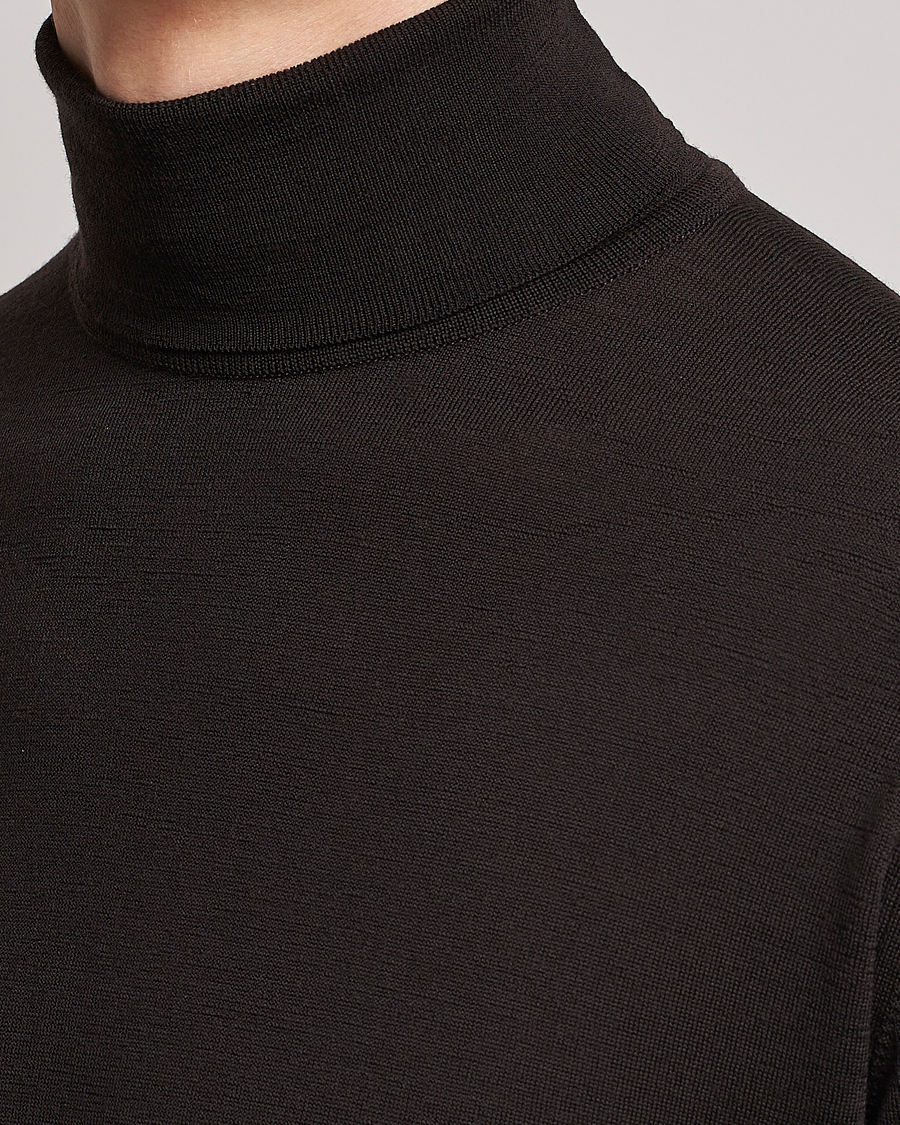 Herr | Tröjor | John Smedley | Cherwell Extra Fine Merino Rollneck Dark Cocoa