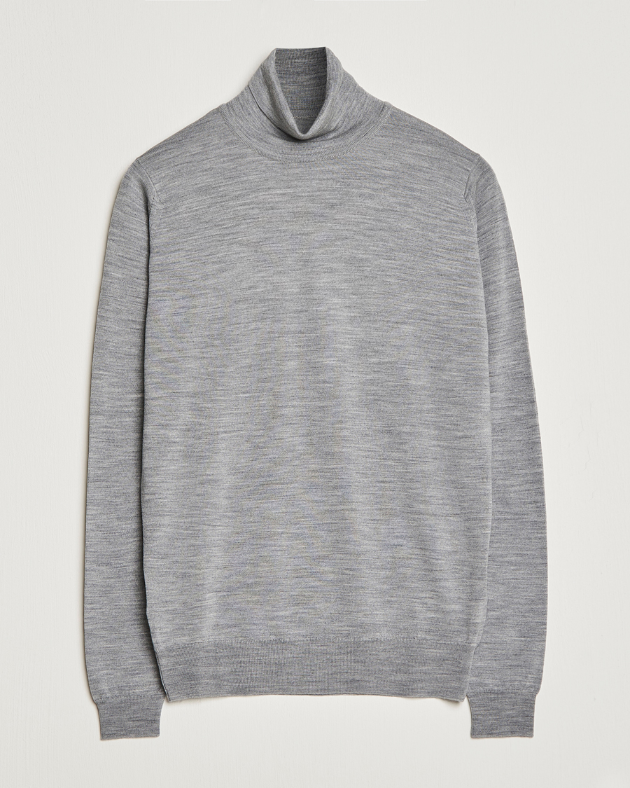 Herr | Tröjor | John Smedley | Cherwell Extra Fine Merino Rollneck Silver