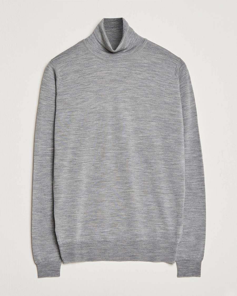 Herr | Tröjor | John Smedley | Cherwell Extra Fine Merino Rollneck Silver