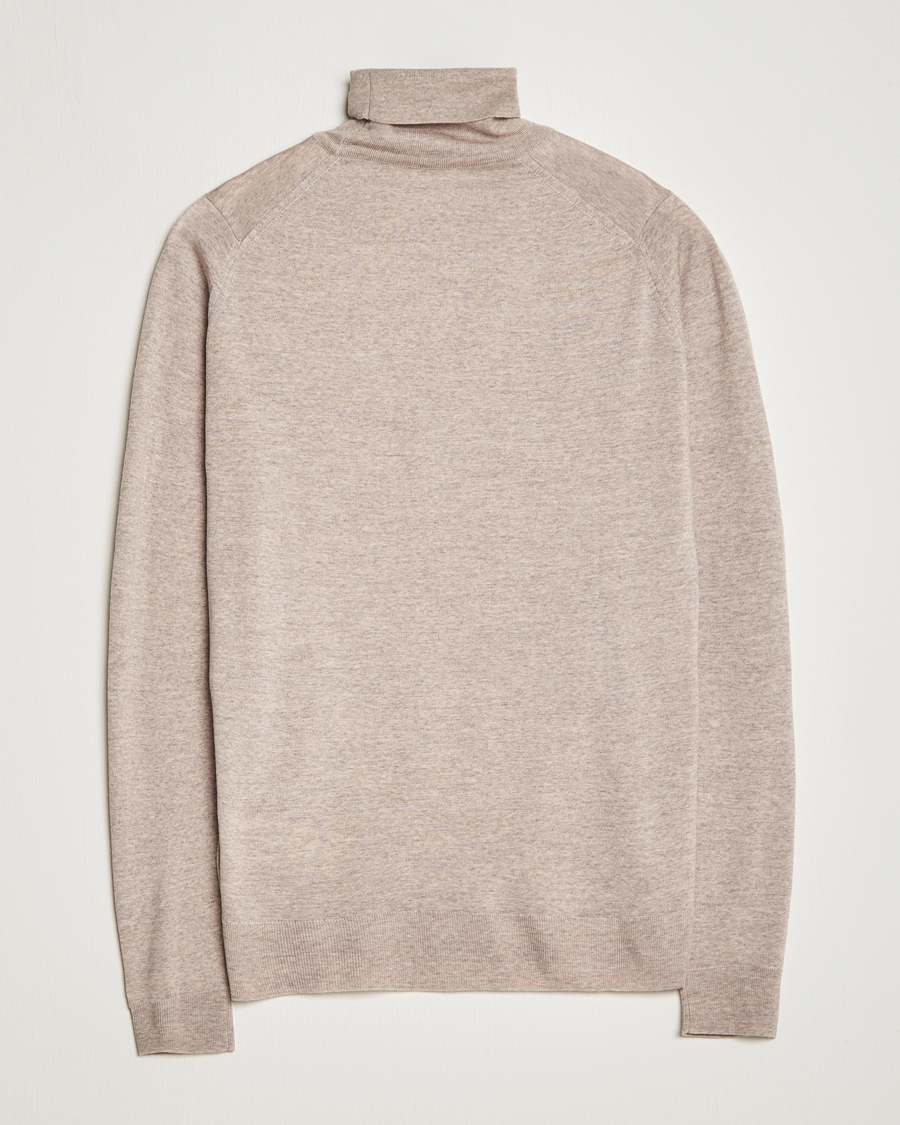 Herr | Tröjor | John Smedley | Cherwell Extra Fine Merino Rollneck Soft Fawn