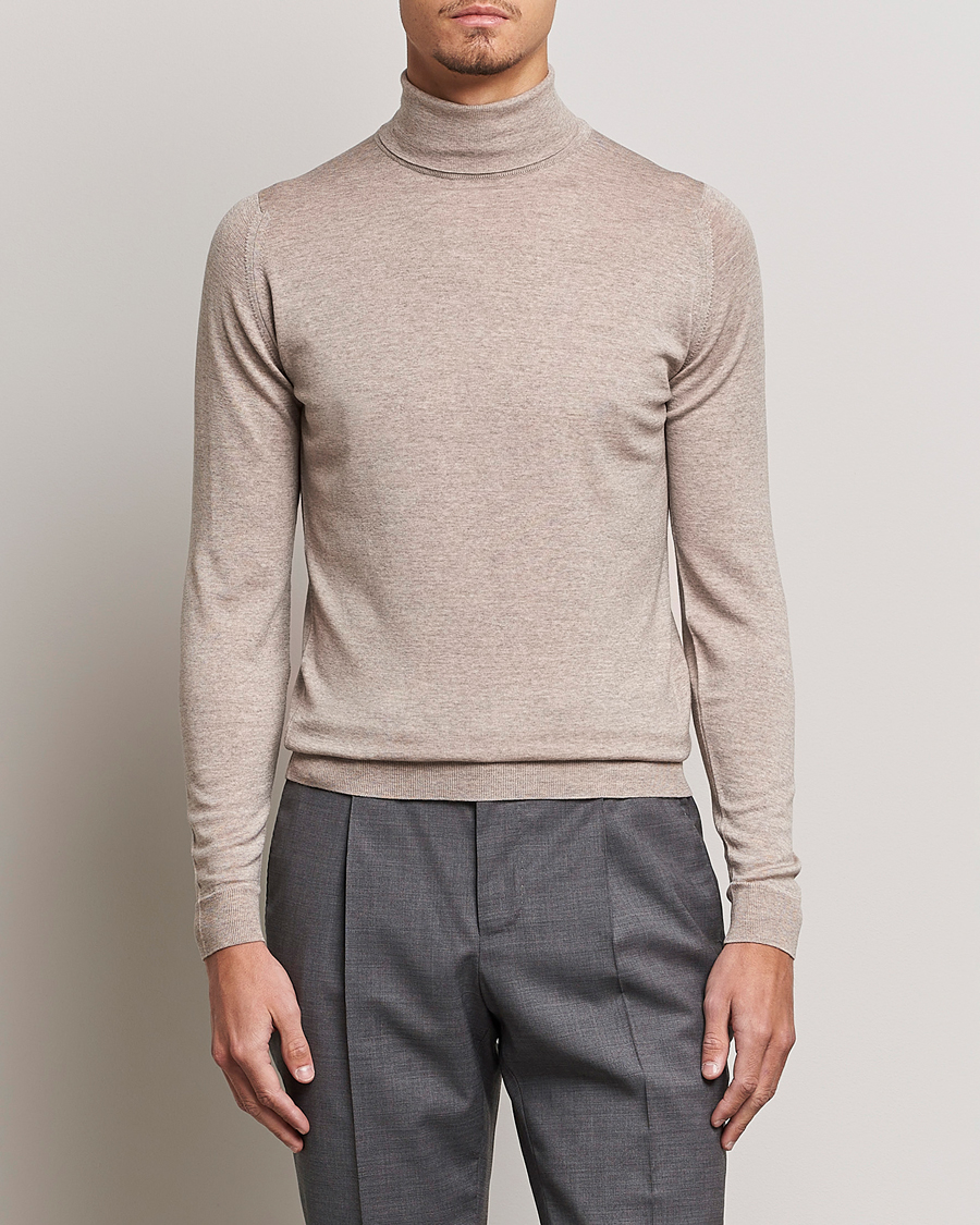 Herr | John Smedley | John Smedley | Cherwell Extra Fine Merino Rollneck Soft Fawn