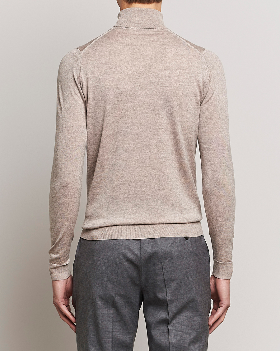 Herr | Tröjor | John Smedley | Cherwell Extra Fine Merino Rollneck Soft Fawn