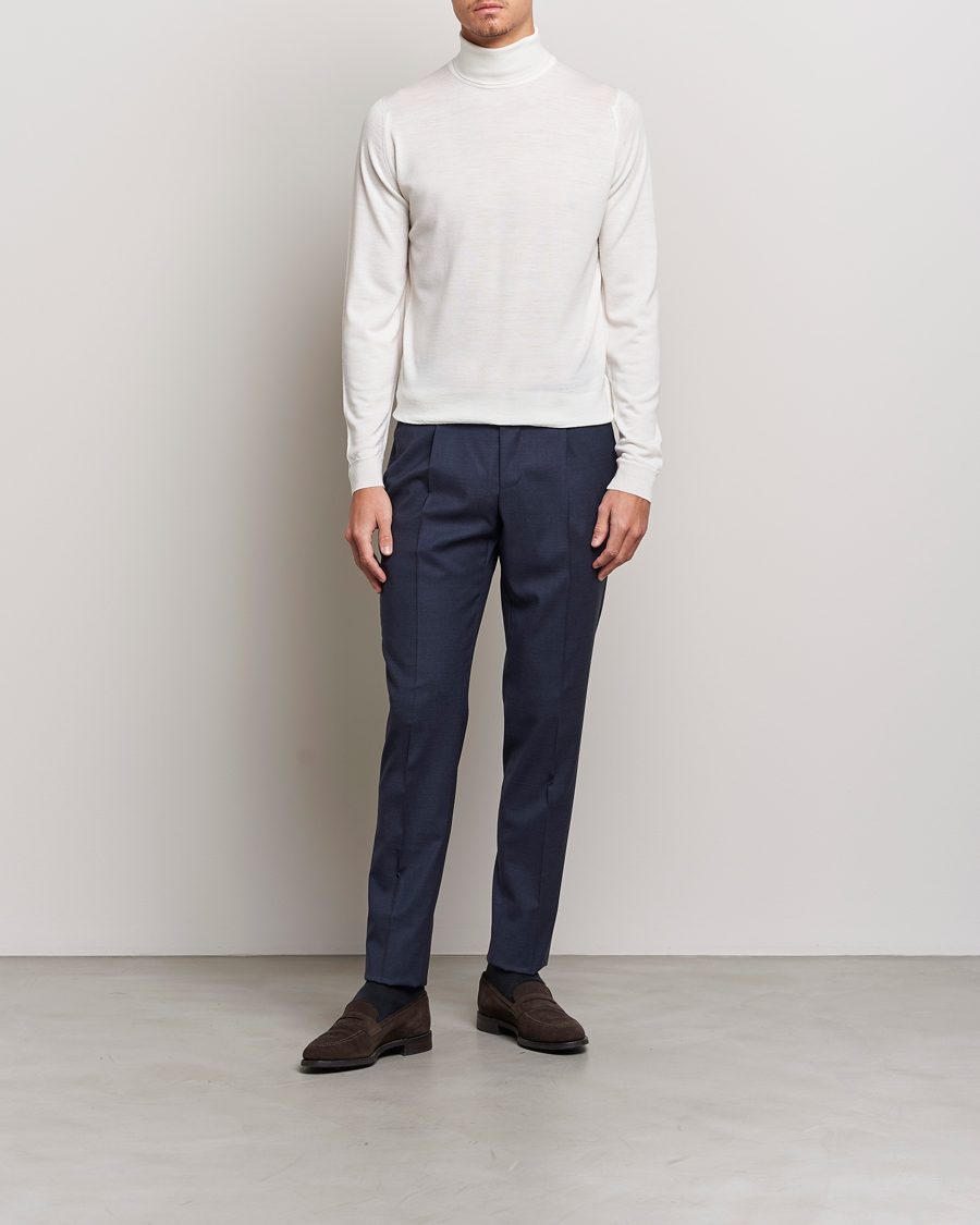 Herr | Tröjor | John Smedley | Cherwell Extra Fine Merino Rollneck Snow White