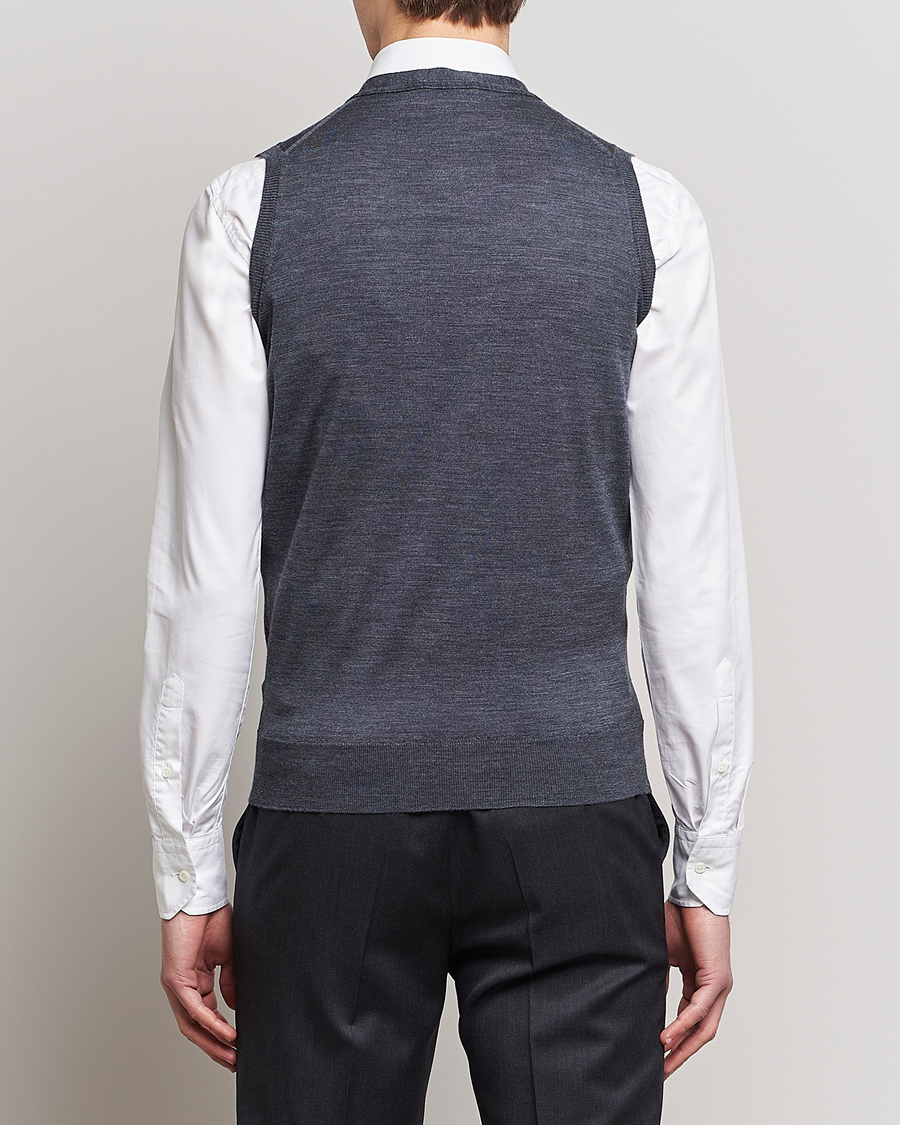 Herr | Tröjor | John Smedley | Huntswood Slim Fit Waistcoat Charcoal