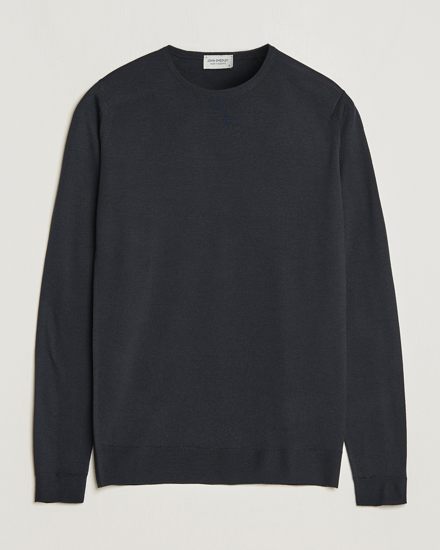 Herr | Tröjor | John Smedley | Lundy Extra Fine Merino Crew Neck Black
