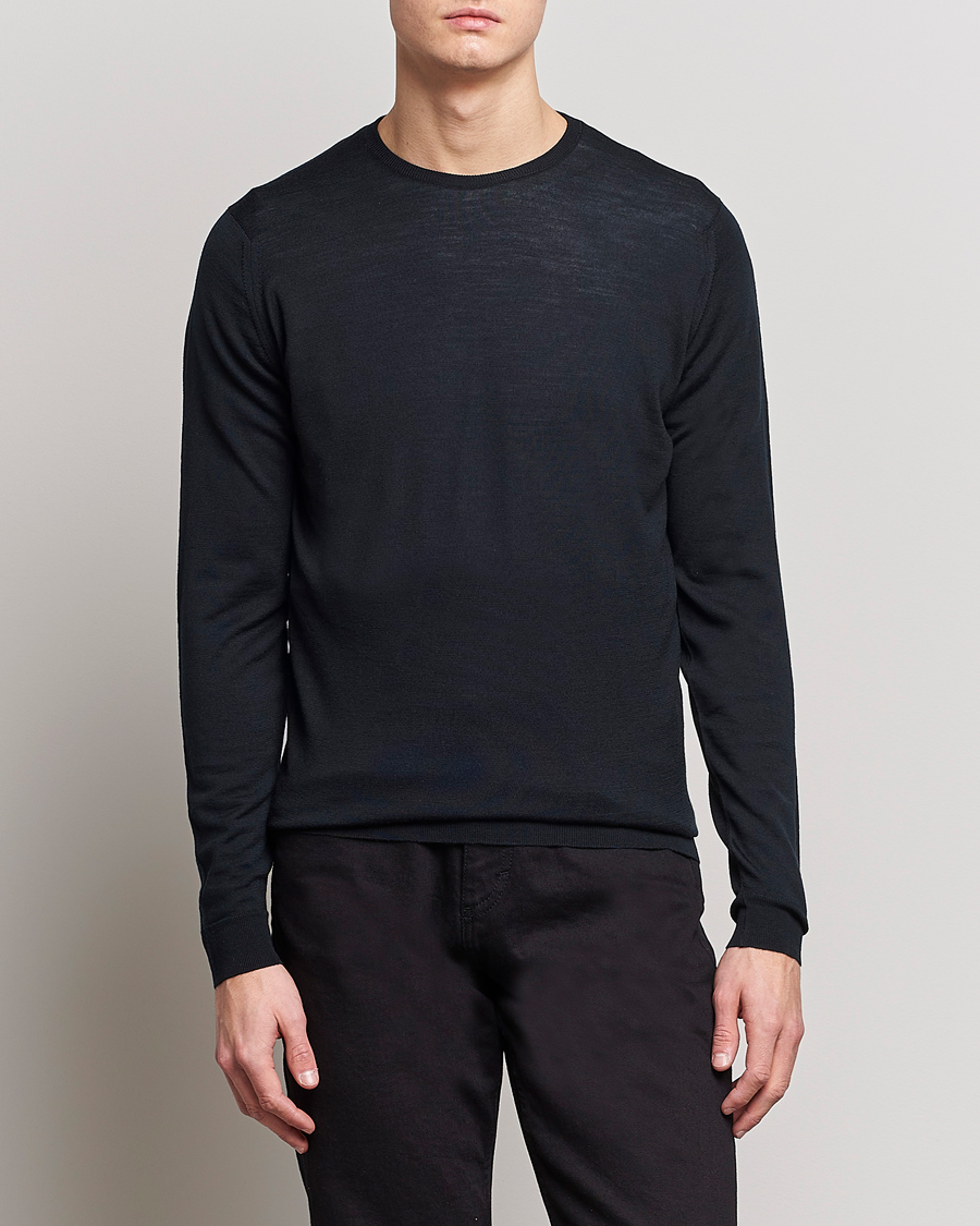 Herr | Avdelningar | John Smedley | Lundy Extra Fine Merino Crew Neck Black