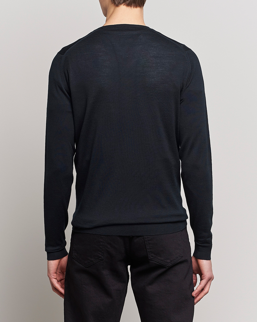 Herr | Tröjor | John Smedley | Lundy Extra Fine Merino Crew Neck Black