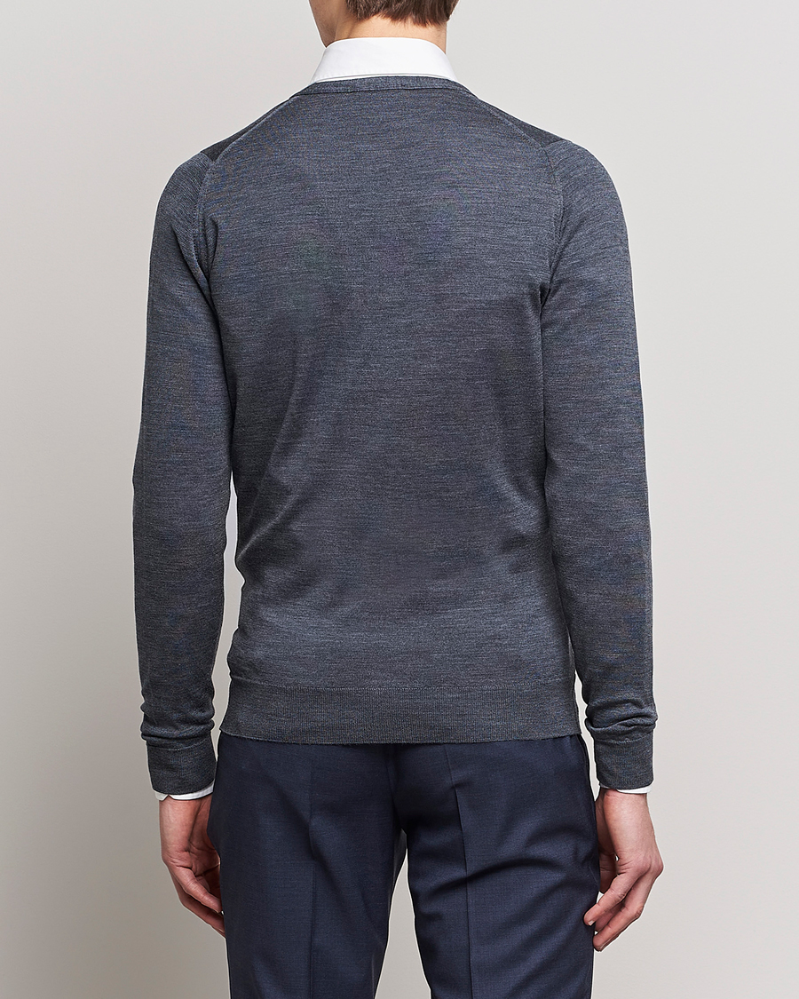 Herr | Tröjor | John Smedley | Petworth Extra Fine Merino Cardigan Charcoal