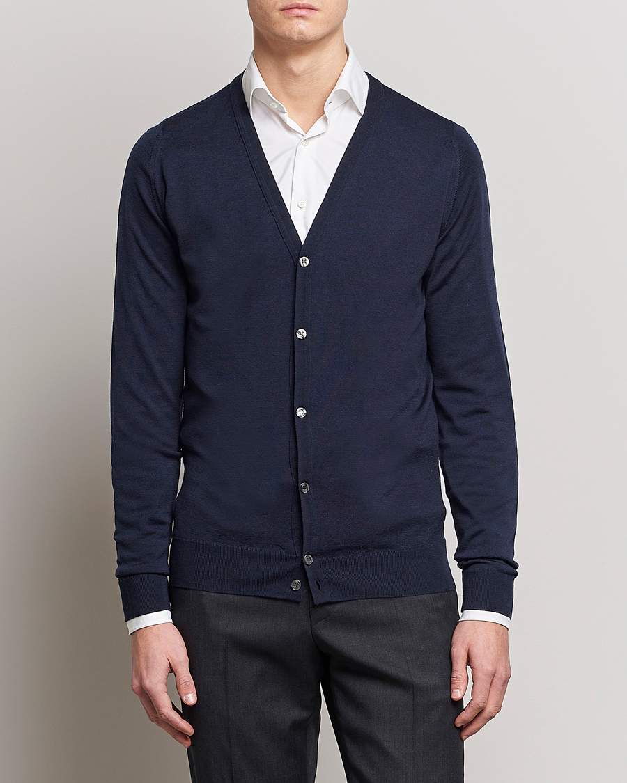 Herr | John Smedley | John Smedley | Petworth Extra Fine Merino Cardigan Midnight