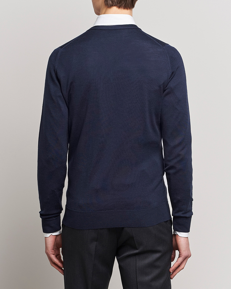 Herr | Tröjor | John Smedley | Petworth Extra Fine Merino Cardigan Midnight