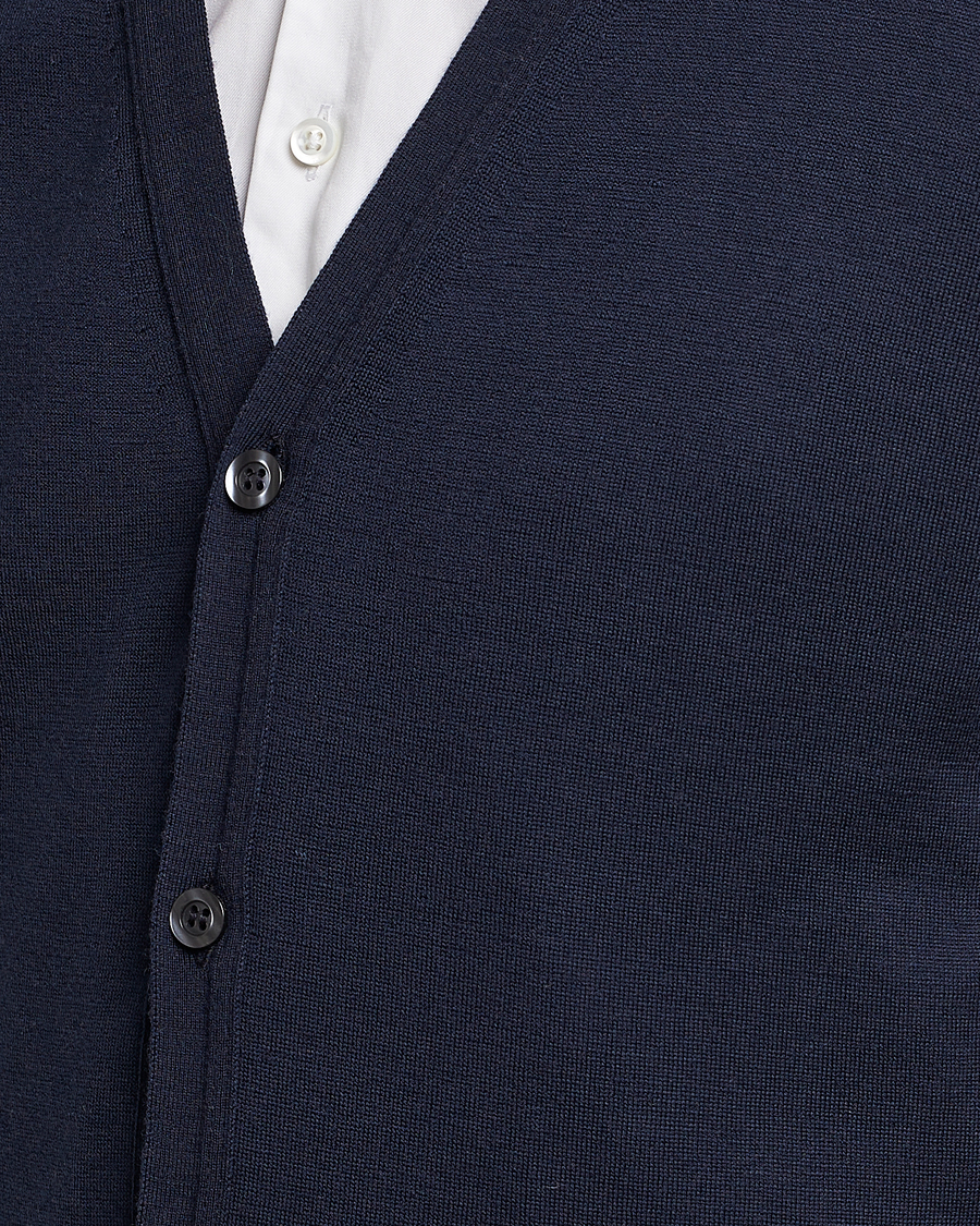 Herr | Tröjor | John Smedley | Petworth Extra Fine Merino Cardigan Midnight