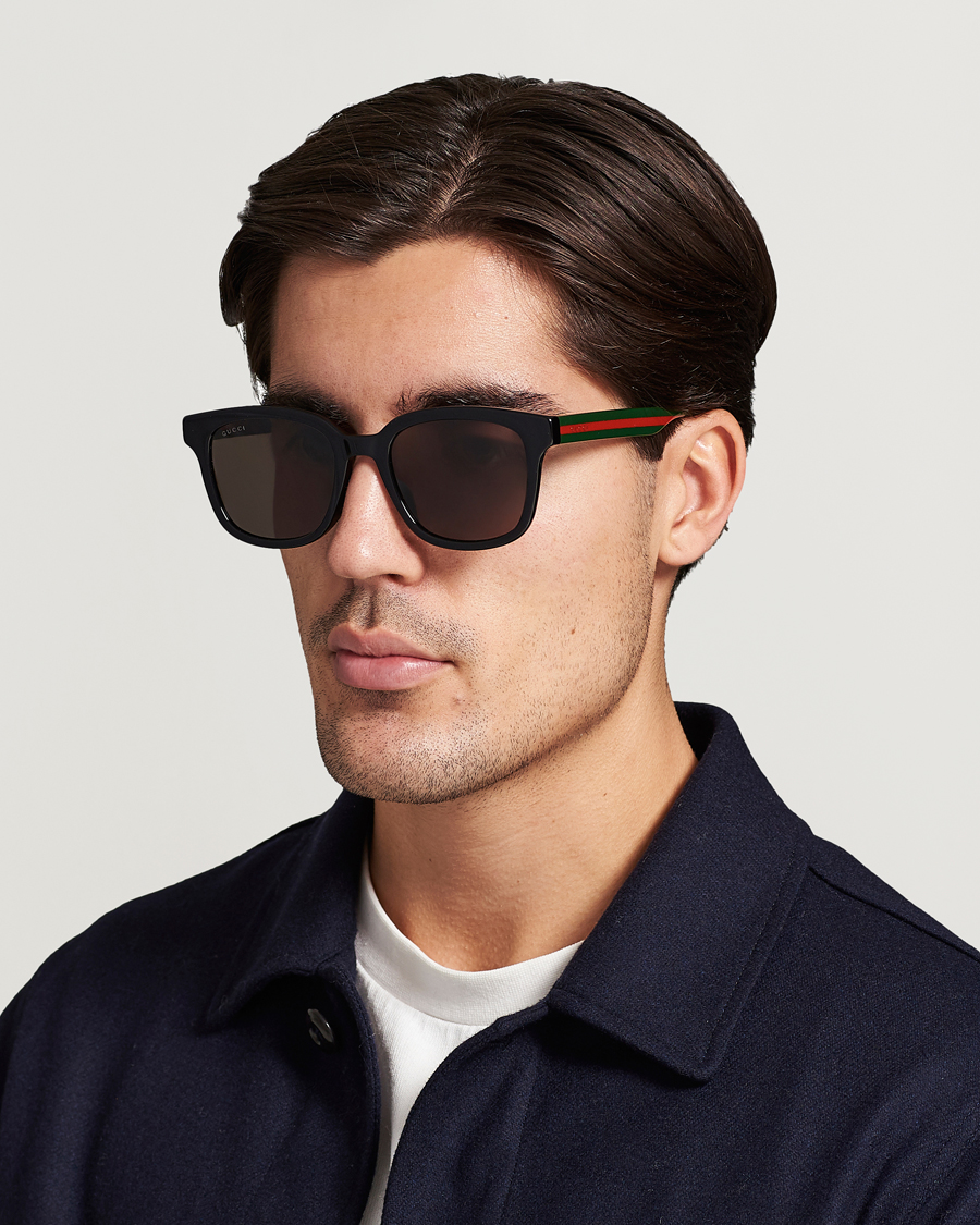 Herr | D-formade solglasögon | Gucci | GG0847SK Sunglasses Black/Green