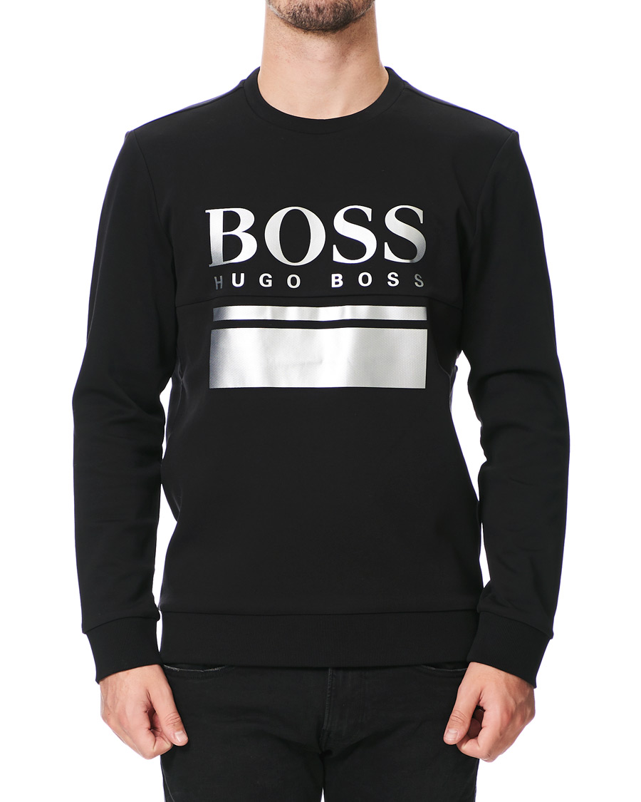 Herr | Tröjor | BOSS GREEN | BOSS Athleisure Salbo Crew Neck Sweater Black/Silver