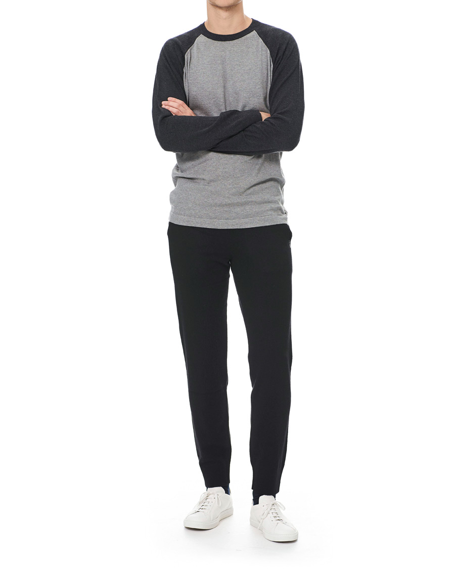 Herr | Ron Dorff Cotton/Cashmere Baseball Sweat Grey Melange | Ron Dorff | Cotton/Cashmere Baseball Sweat Grey Melange