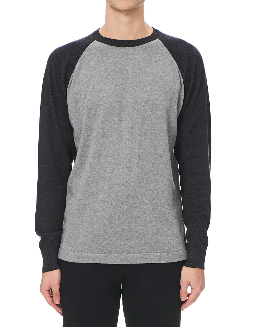 Herr | Ron Dorff Cotton/Cashmere Baseball Sweat Grey Melange | Ron Dorff | Cotton/Cashmere Baseball Sweat Grey Melange