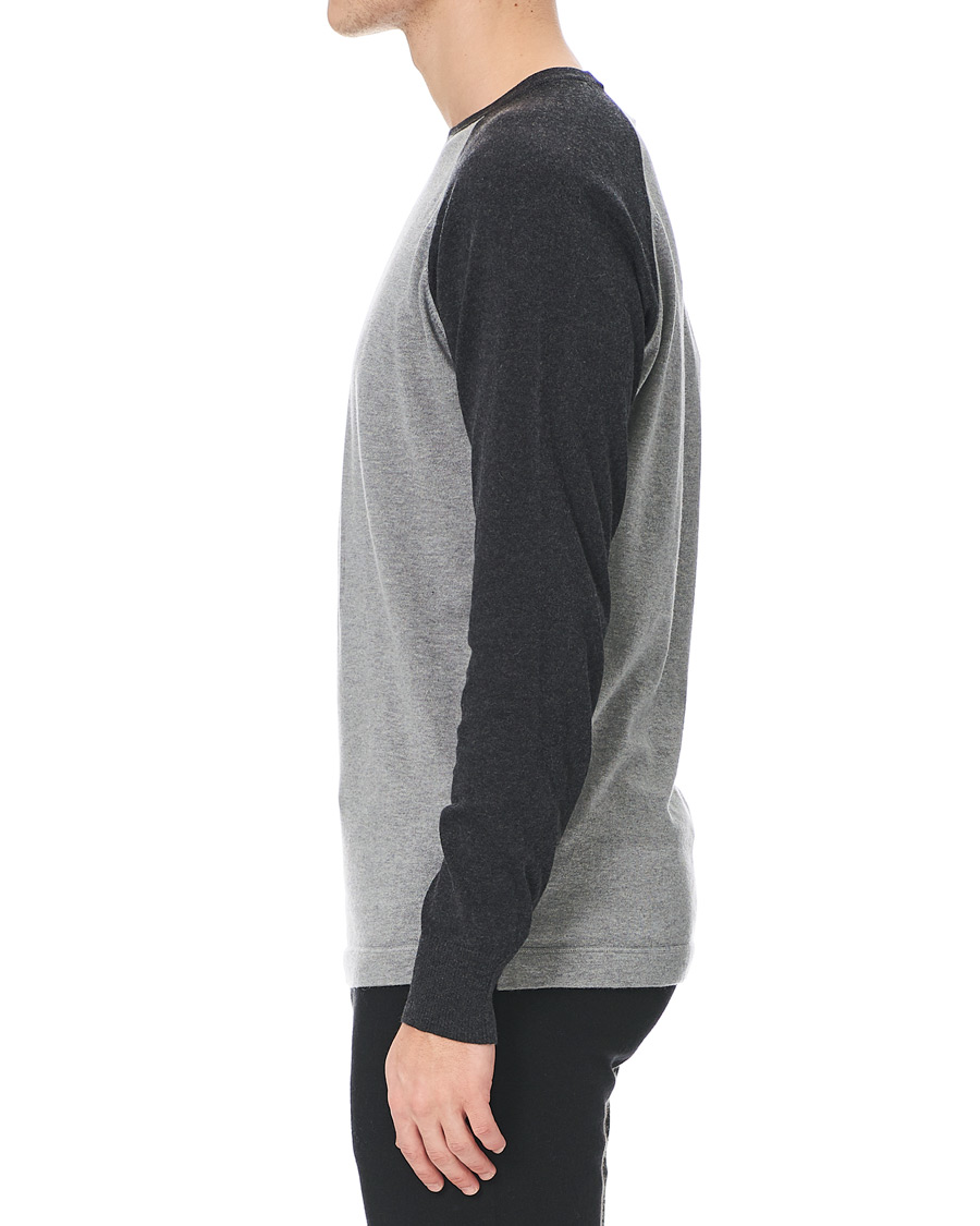 Herr | Ron Dorff Cotton/Cashmere Baseball Sweat Grey Melange | Ron Dorff | Cotton/Cashmere Baseball Sweat Grey Melange