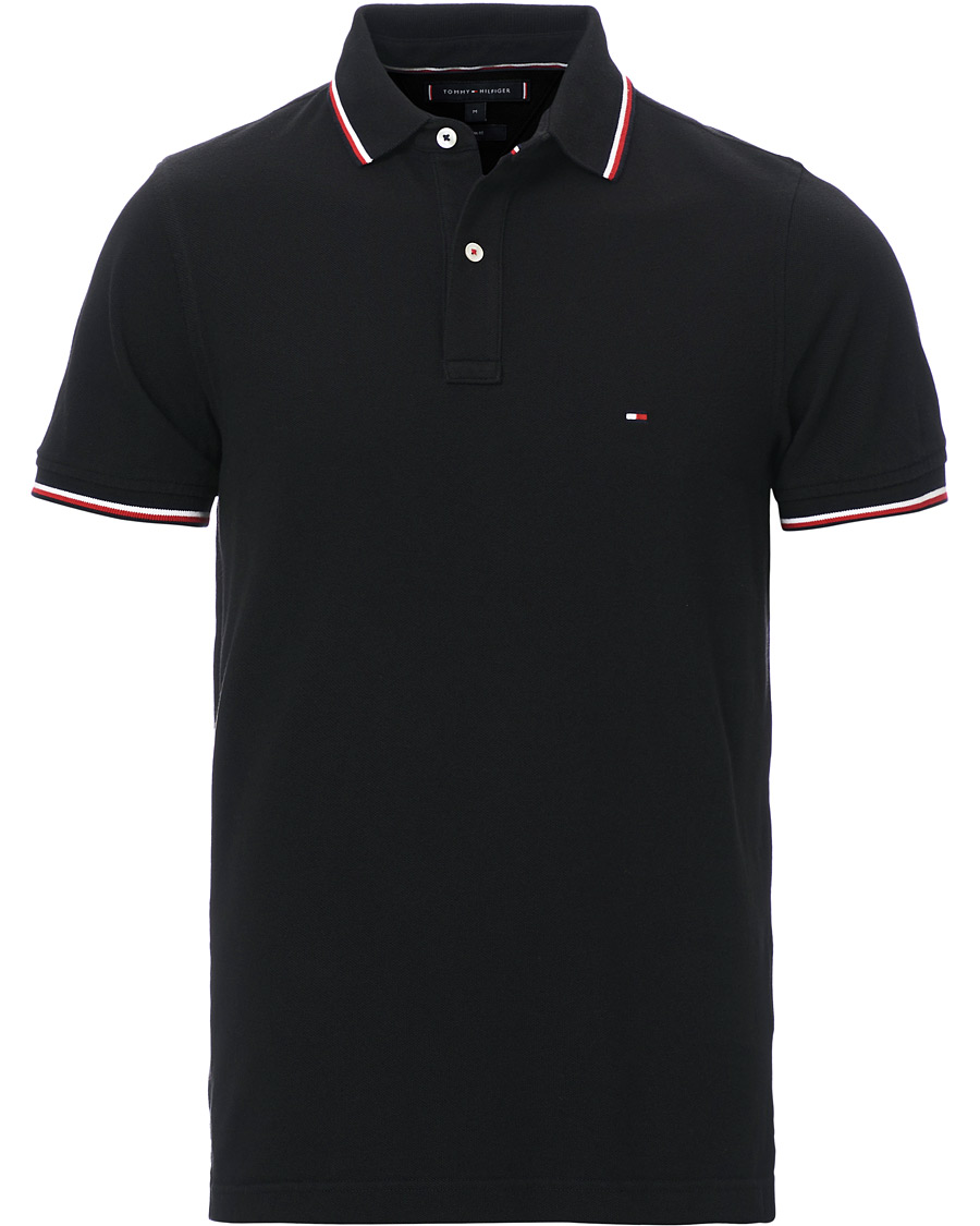 Herr | Pikéer | Tommy Hilfiger | Slim Fit Tipped Polo Black