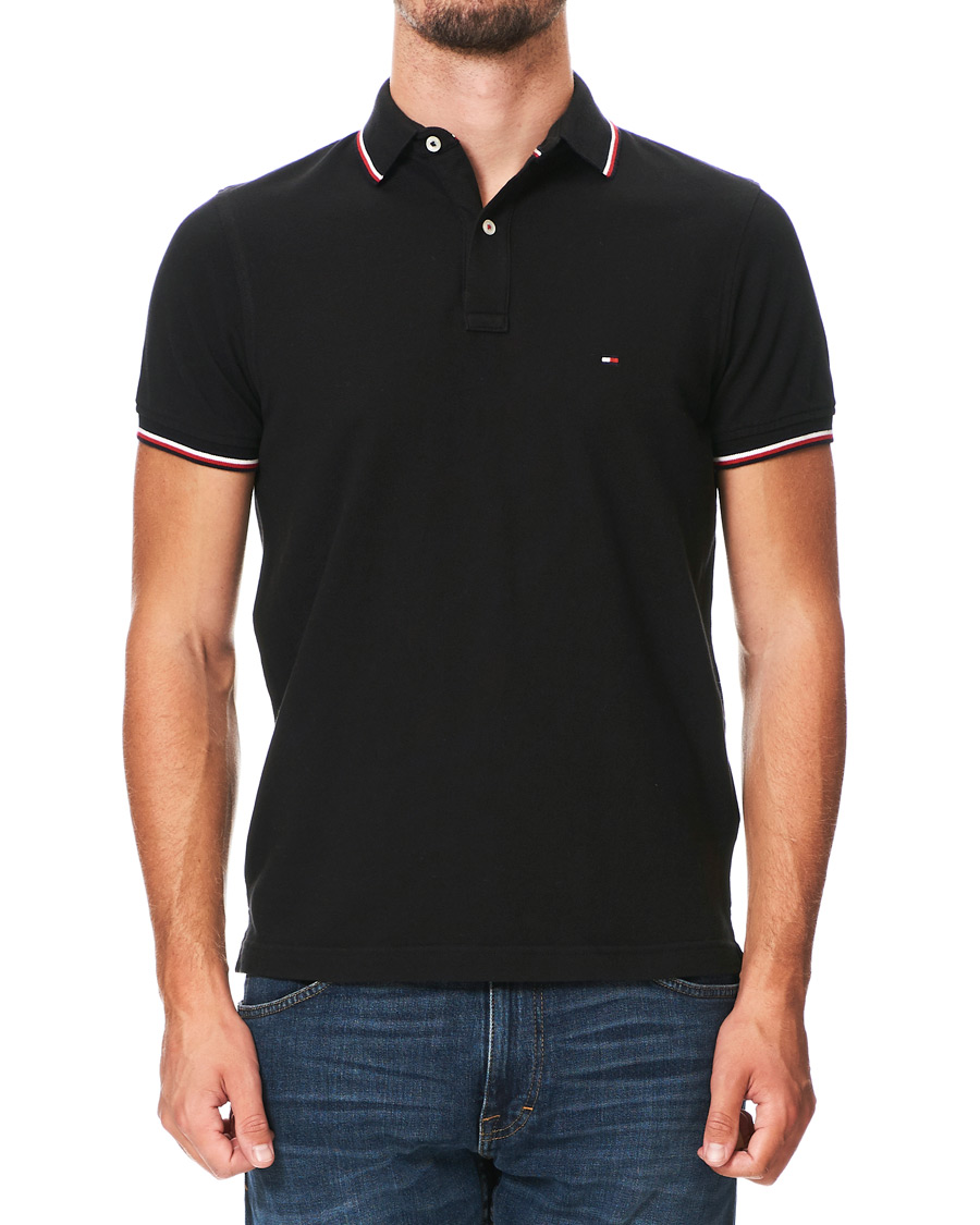 Herr | Pikéer | Tommy Hilfiger | Slim Fit Tipped Polo Black
