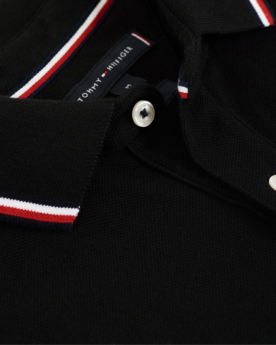 Herr | Pikéer | Tommy Hilfiger | Slim Fit Tipped Polo Black