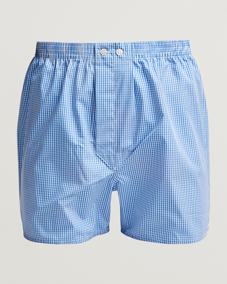 Herr | Underkläder | Derek Rose | Classic Fit Cotton Boxer Shorts Blue Gingham