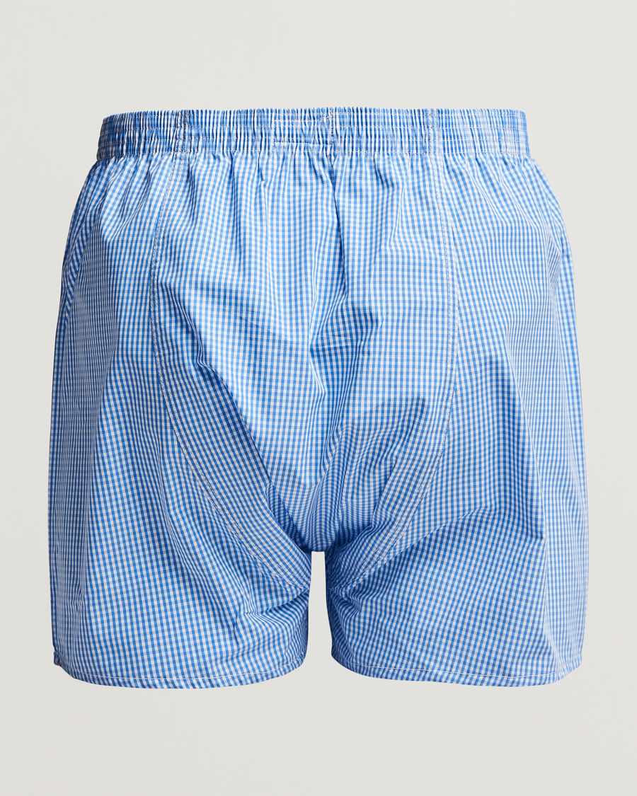 Herr | Loungewear | Derek Rose | Classic Fit Cotton Boxer Shorts Blue Gingham