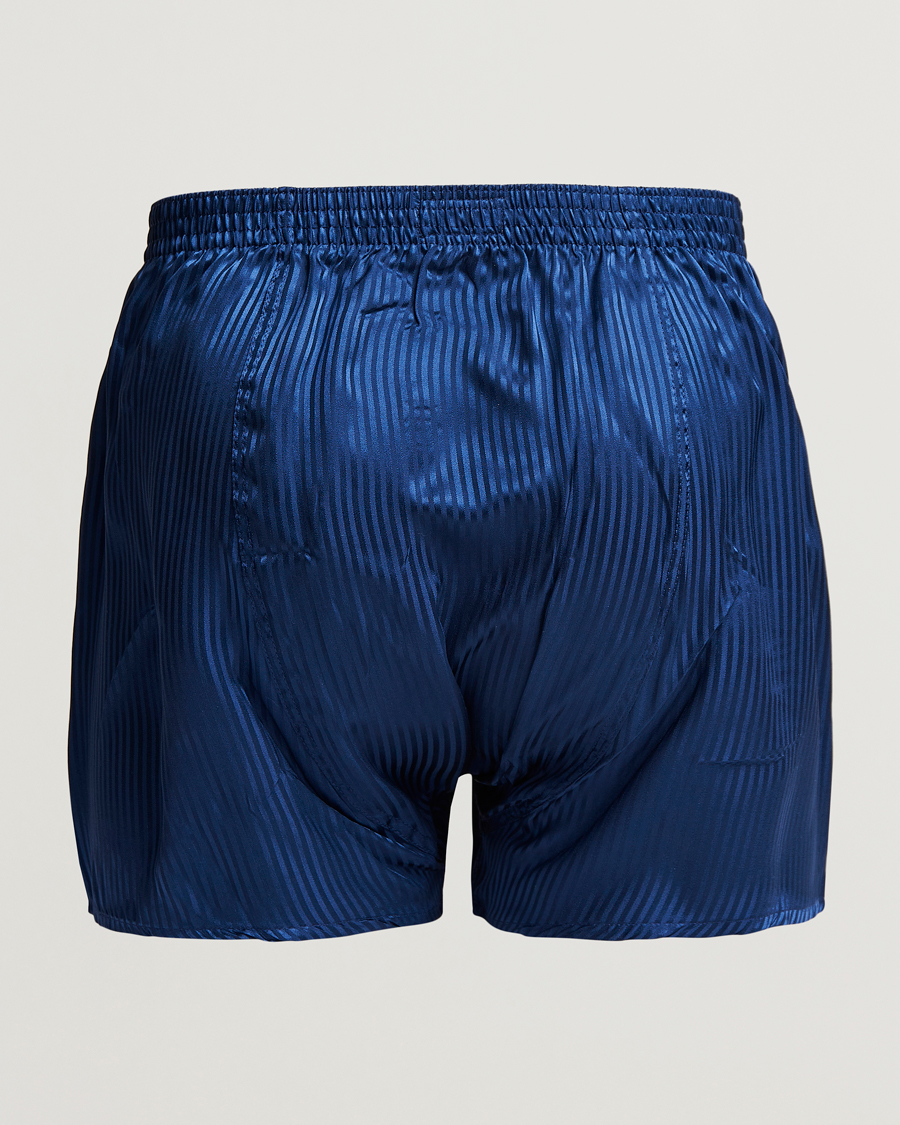 Herr | Underkläder | Derek Rose | Classic Fit Silk Boxer Shorts Navy