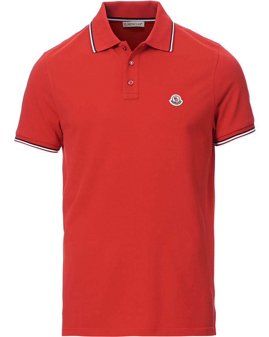 Herr | Pikéer | Moncler | Logo Tipped Polo Red