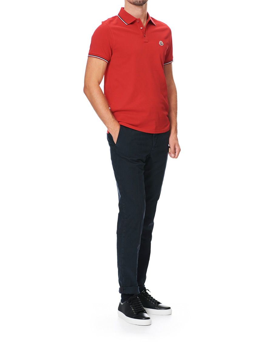 Herr | Pikéer | Moncler | Logo Tipped Polo Red