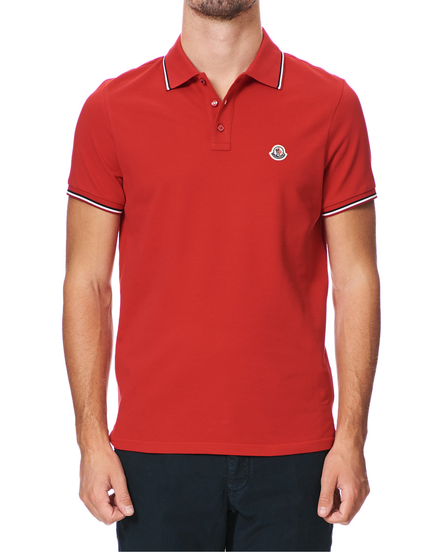 Herr | Pikéer | Moncler | Logo Tipped Polo Red