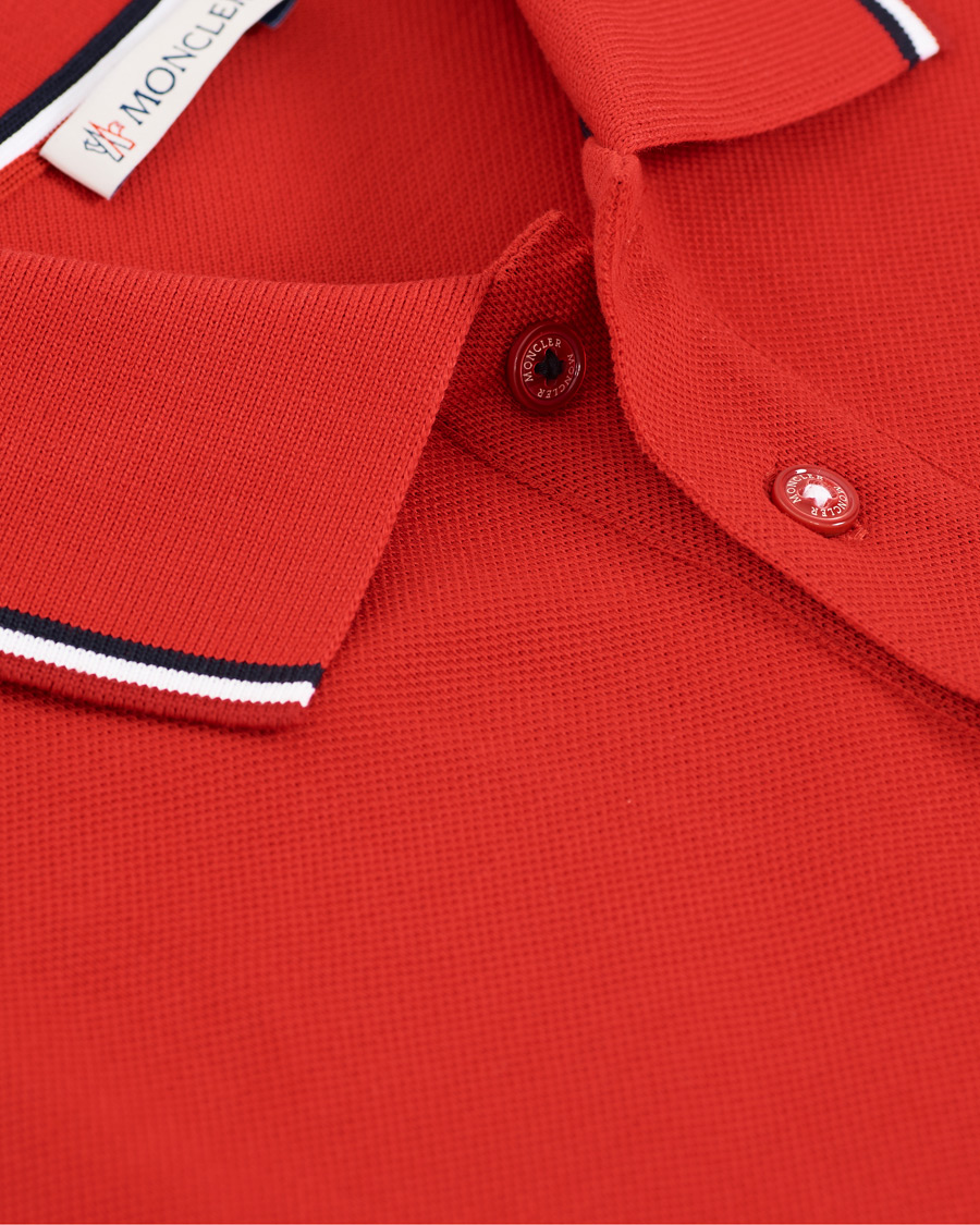 Herr | Pikéer | Moncler | Logo Tipped Polo Red