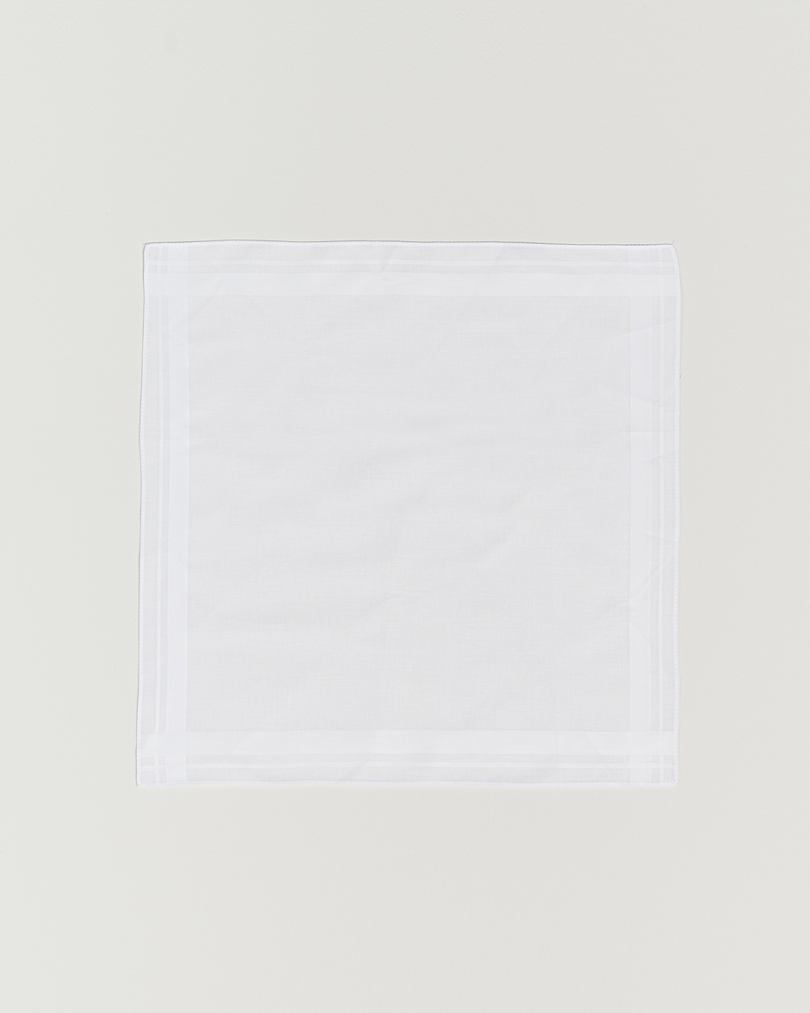 Herr | Amanda Christensen Cotton Pocket Square White | Amanda Christensen | Cotton Pocket Square White