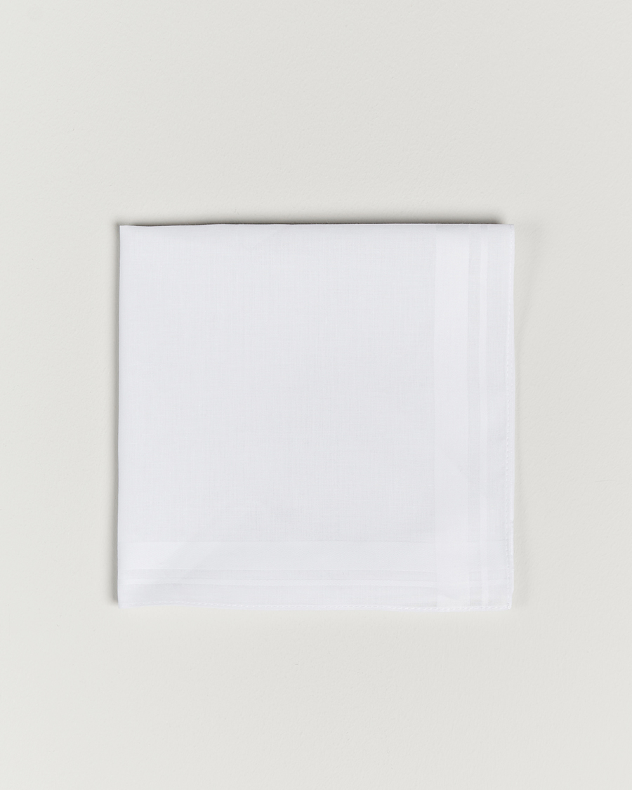 Herr | Amanda Christensen Cotton Pocket Square White | Amanda Christensen | Cotton Pocket Square White