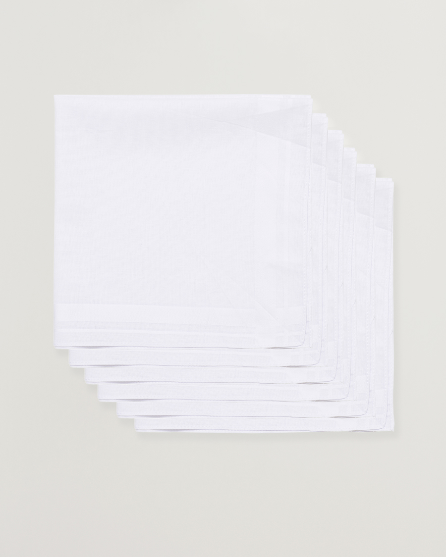 Herr | Näsdukar | Amanda Christensen | 6-pack Cotton Pocket Square White