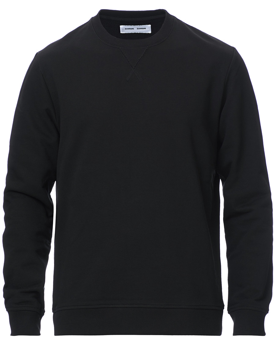 Herr | Tröjor | Samsøe Samsøe | Samsøe & Samsøe Hugo Organic Cotton Crew Neck Sweat Black