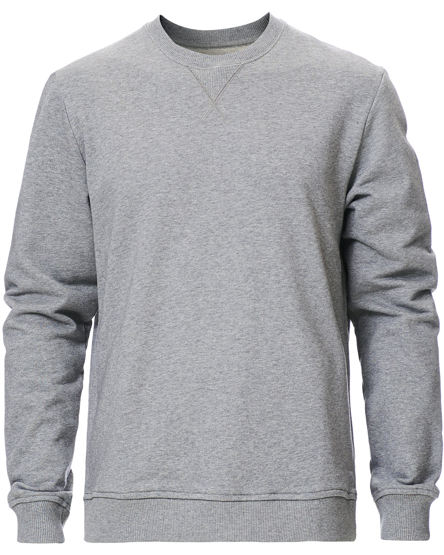 Herr | Tröjor | Samsøe Samsøe | Samsøe & Samsøe Hugo Organic Cotton Crew Neck Sweat Grey Mel