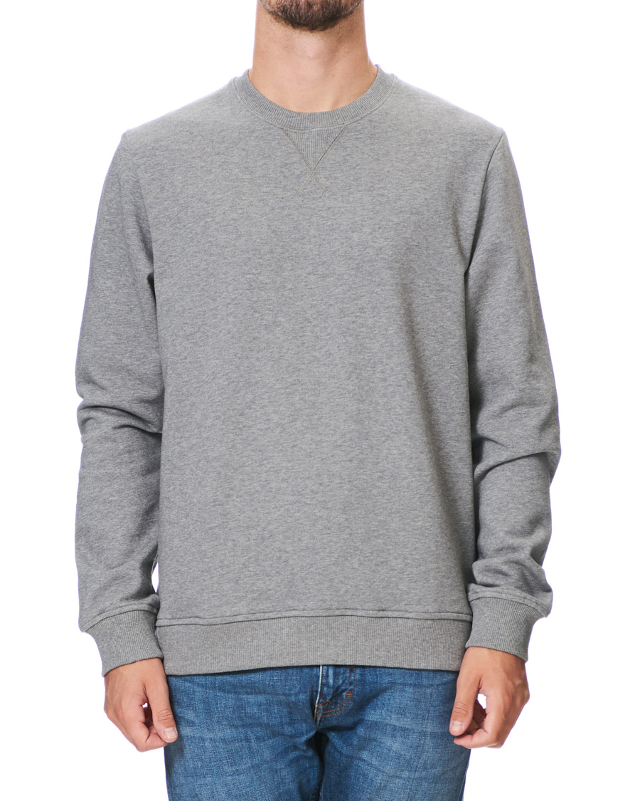 Herr | Tröjor | Samsøe Samsøe | Samsøe & Samsøe Hugo Organic Cotton Crew Neck Sweat Grey Mel