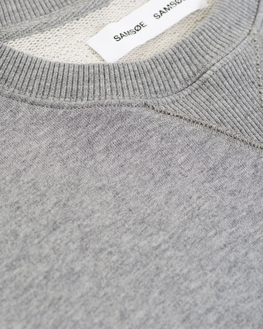 Herr | Tröjor | Samsøe Samsøe | Samsøe & Samsøe Hugo Organic Cotton Crew Neck Sweat Grey Mel