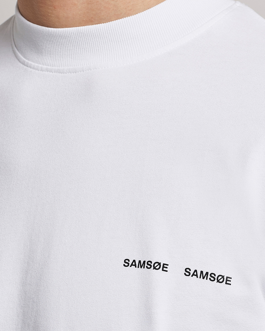 Herr | T-Shirts | Samsøe Samsøe | Samsøe & Samsøe Norsbro Long Sleeve Organic Cotton Tee White