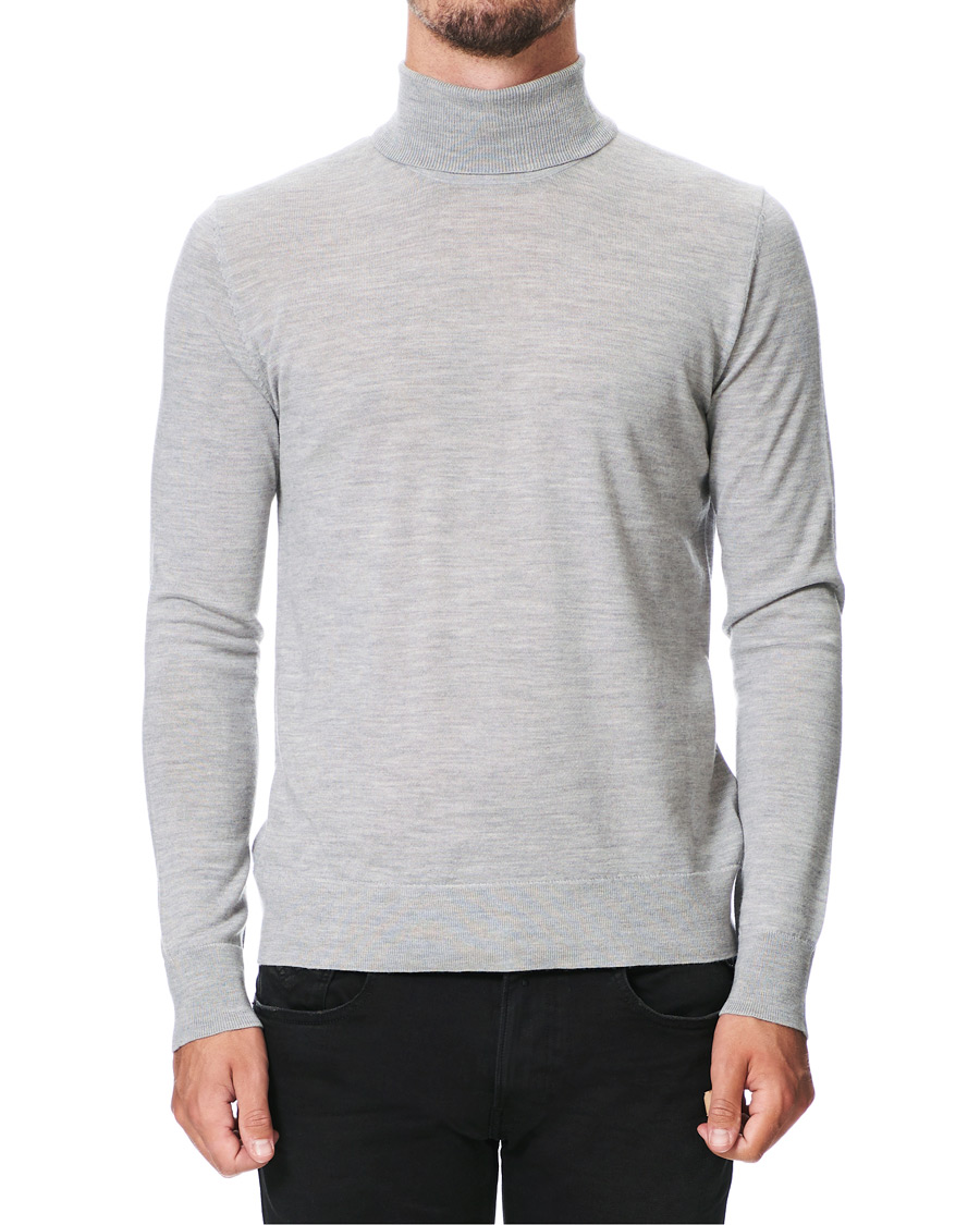 Herr | Tröjor | Samsøe Samsøe | Samsøe & Samsøe Flemming Superfine Merino Wool Rollneck Grey Mel