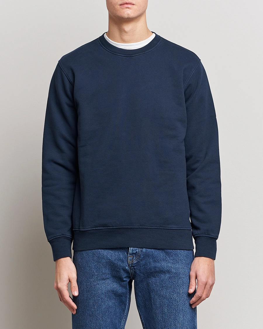 Herr | Kläder | Colorful Standard | Classic Organic Crew Neck Sweat Navy Blue